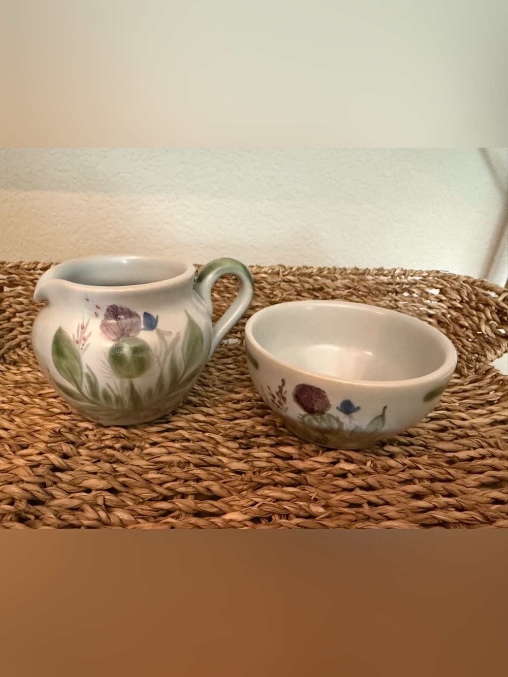 VTG Buchan Scotland Thistleware Creamer & Sugar Bowl Set